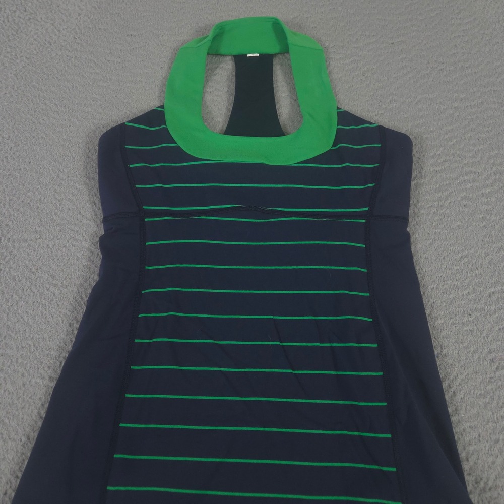 Lululemon Top Womens 6 Multi Neon Scoop Neck Tank Striped Racerback Activewear
